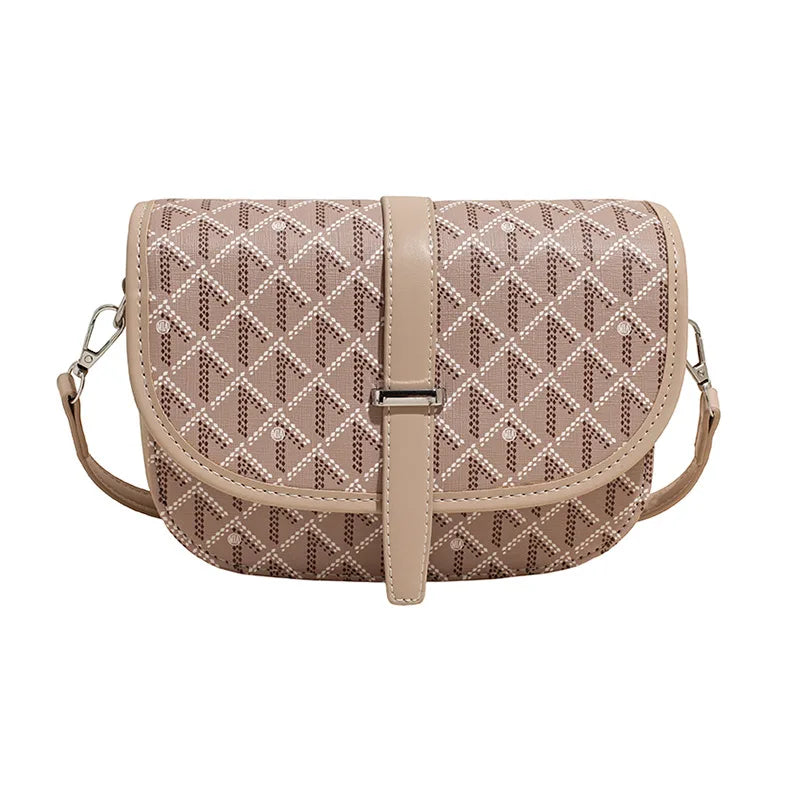 Cross-border Fashion Women's PU Geometric Portable Saddle Messenger Bag Small Square Shoulder Crossbody Urban.2015