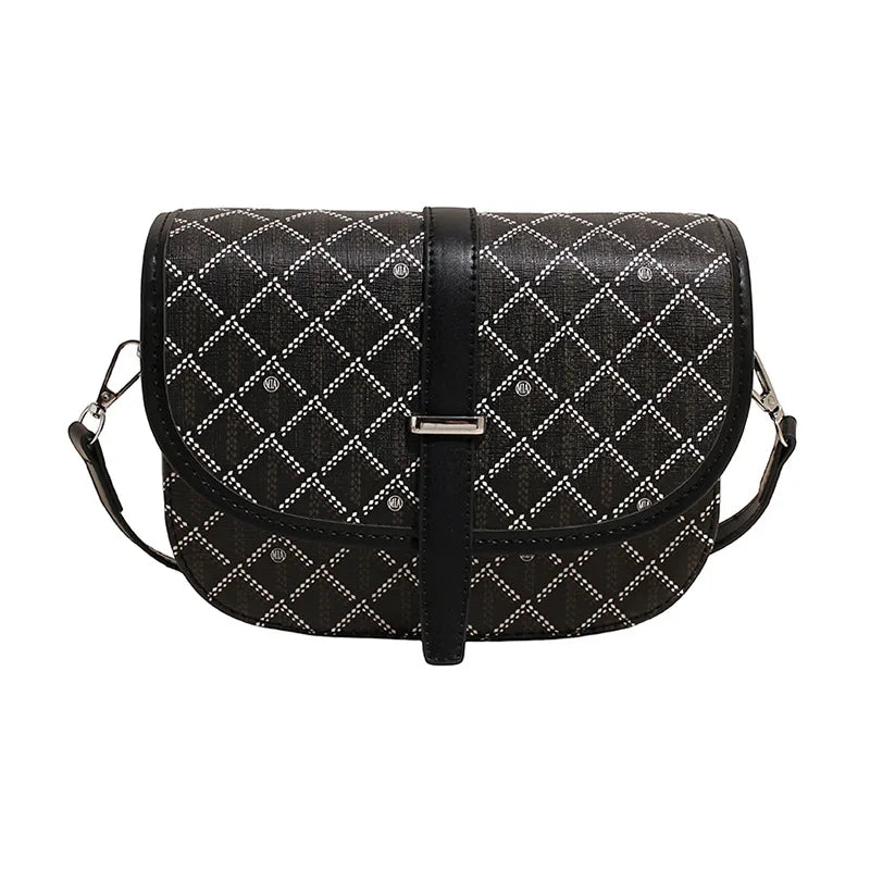 Cross-border Fashion Women's PU Geometric Portable Saddle Messenger Bag Small Square Shoulder Crossbody Urban.2015