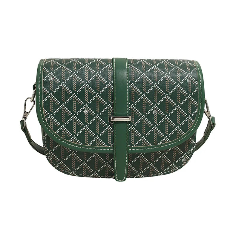 Cross-border Fashion Women's PU Geometric Portable Saddle Messenger Bag Small Square Shoulder Crossbody Urban.2015