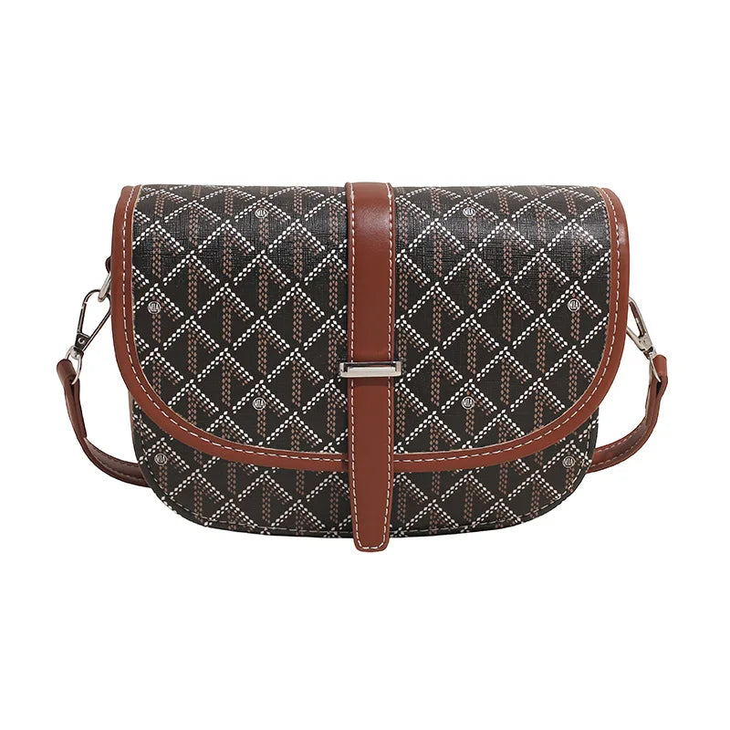 Cross-border Fashion Women's PU Geometric Portable Saddle Messenger Bag Small Square Shoulder Crossbody Urban.2015