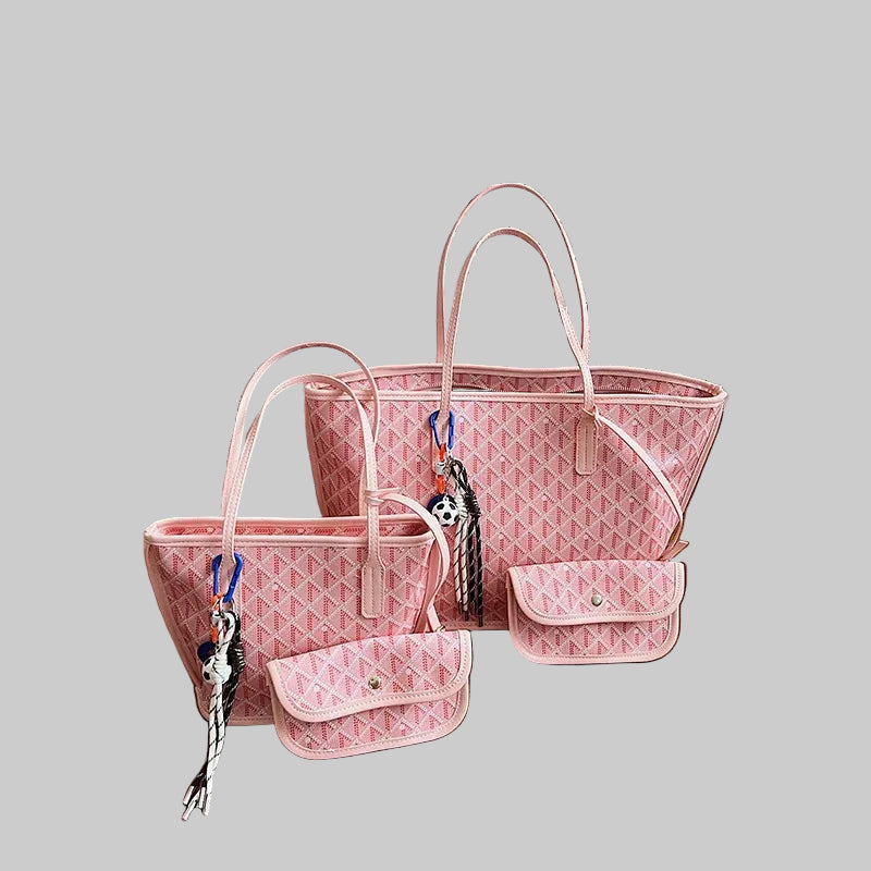 Large Capacity PU Zipper Portable Tote Bag Polyester New Casual Commuting Fashionable Simple Shoulder European American .1807