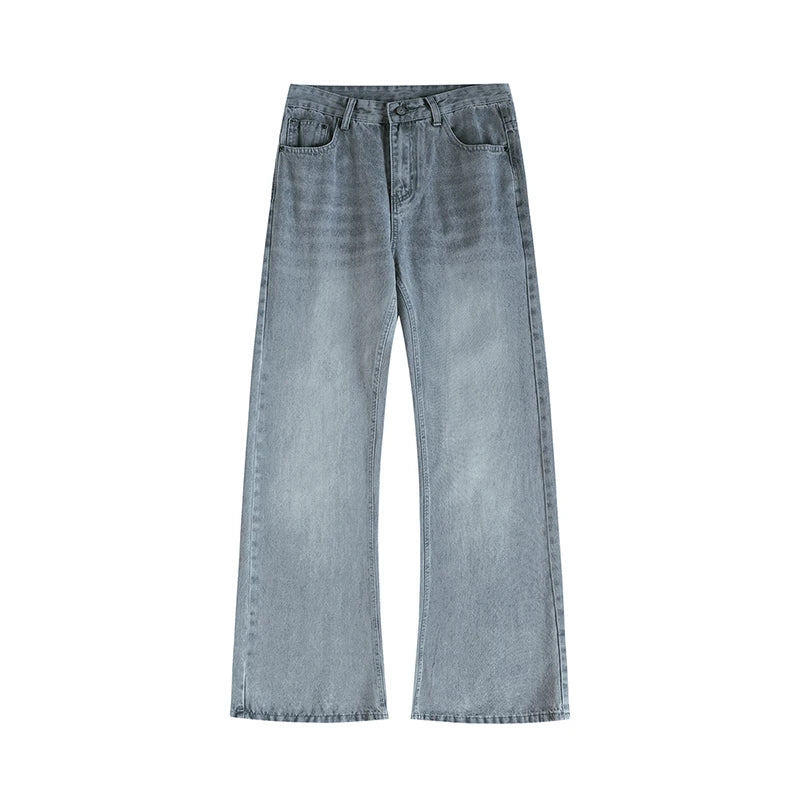 2025 New Autumn Street Men's Loose Micro-flared Pants Korean Style Hip-hop Y2K Whiskered Straight Wide-leg Pants in 5 Colors