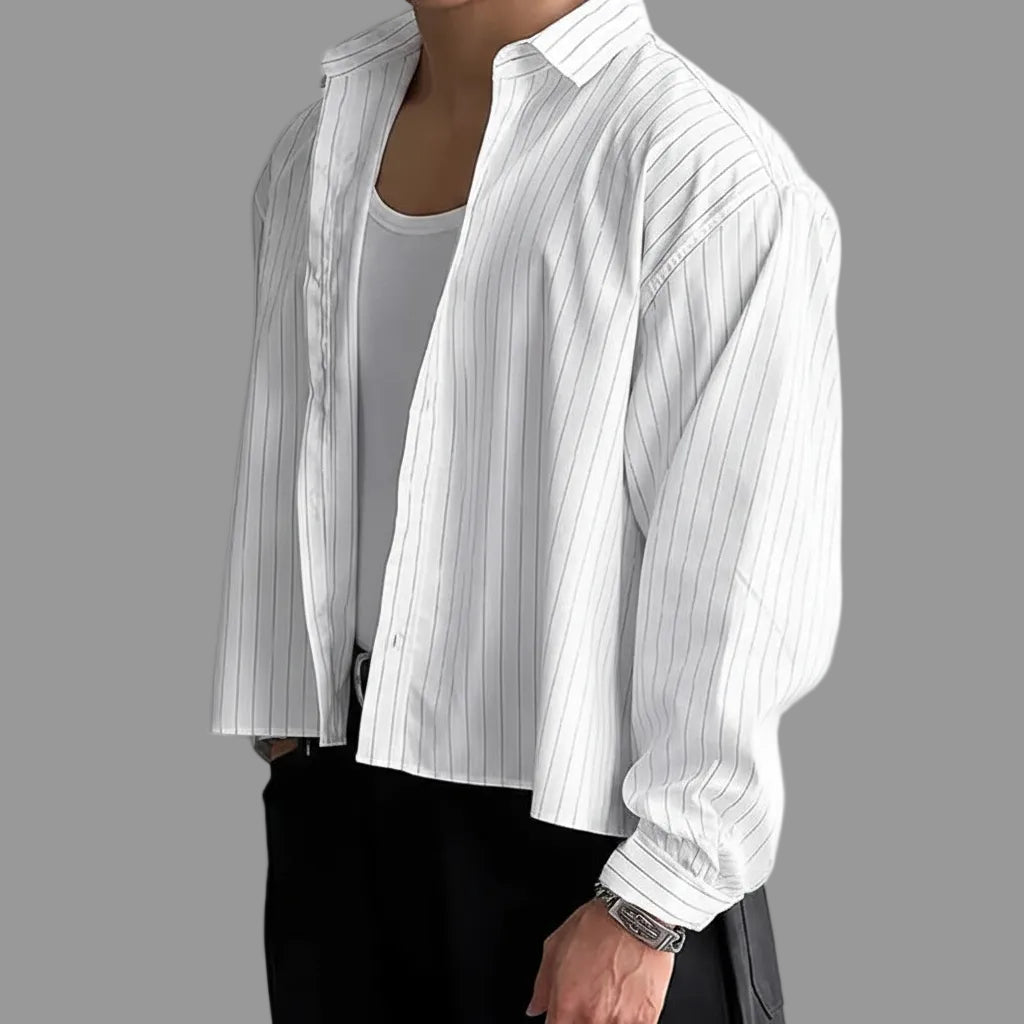 British Retro Men's Striped Shirt Loose Fit Long Sleeve Cardigan Casual Autumn Top High-Quality Tatting Broadcloth S-2XL