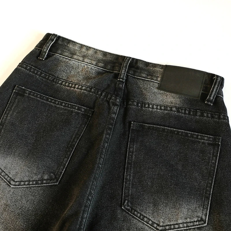 2025 New Autumn Street Men's Loose Micro-flared Pants Korean Style Hip-hop Y2K Whiskered Straight Wide-leg Pants in 5 Colors