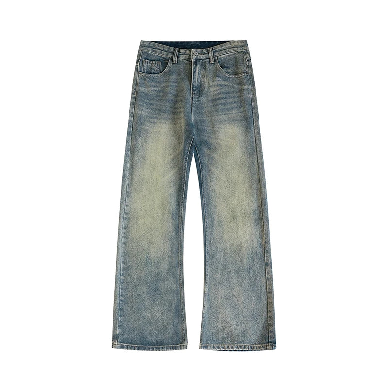 2025 New Autumn Street Men's Loose Micro-flared Pants Korean Style Hip-hop Y2K Whiskered Straight Wide-leg Pants in 5 Colors