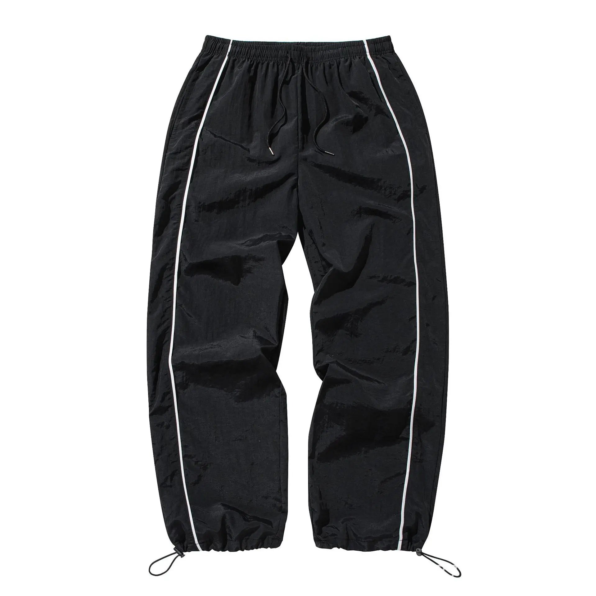 2026 New Style Men's Casual Sports Pants Striped Loose Fit High Waist Standard European Size Couple Matching Long Trousers