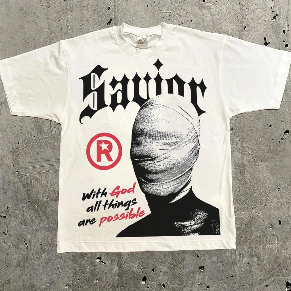Harajuku Oversized Graphic T-Shirt Y2K High Street pro Choice Vintage Streetwear Casual O-Neck Cotton Top for Men Women