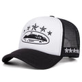 2025 New Five Star Embroidered Men's Trendy Baseball Hat Hip Hop Hat Women's Outdoor Sports Leisure Sunshade Hat Cotton Mesh Hat