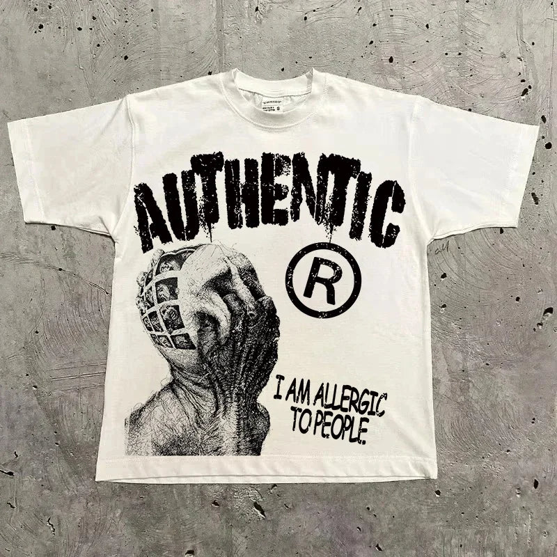 Harajuku Oversized Graphic T-Shirt Y2K High Street pro Choice Vintage Streetwear Casual O-Neck Cotton Top for Men Women