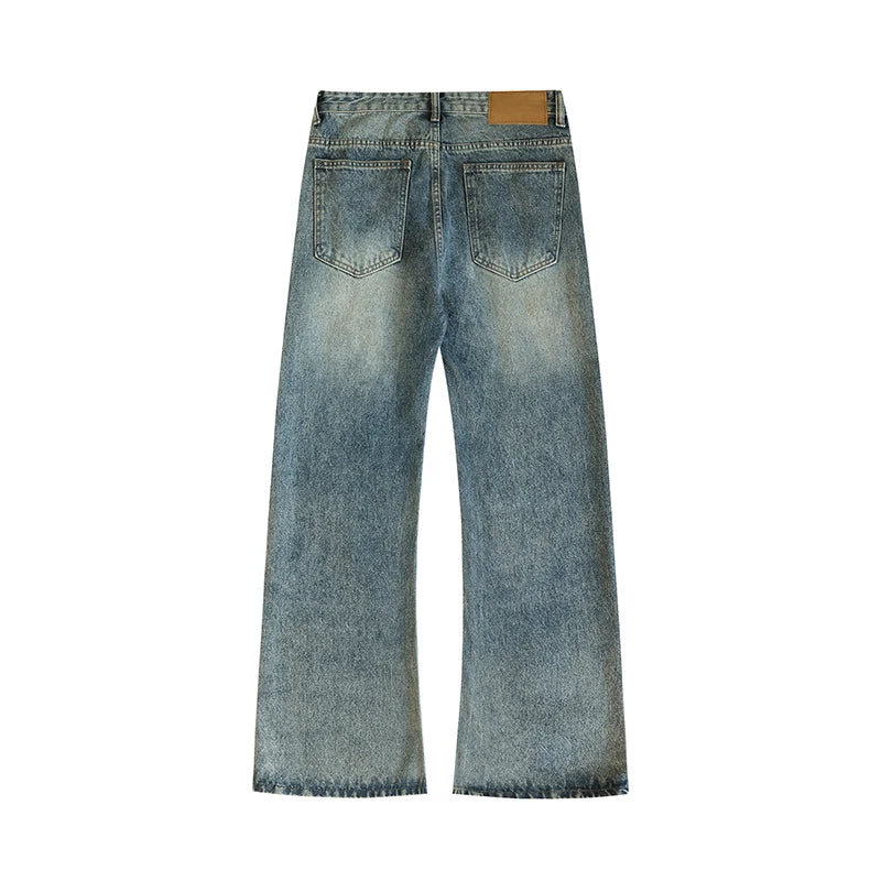 2025 New Autumn Street Men's Loose Micro-flared Pants Korean Style Hip-hop Y2K Whiskered Straight Wide-leg Pants in 5 Colors