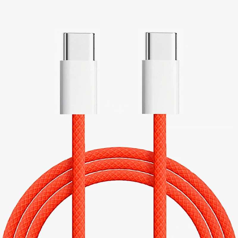 USB-C to Type C Color Cable For Apple iPhone 15 PD 60W Fast Charging For Huawei Xiaomi Samsung Type C Weaving Cable Accessories