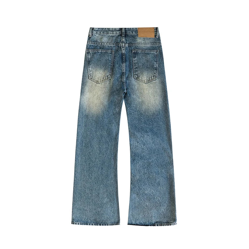 2025 New Autumn Street Men's Loose Micro-flared Pants Korean Style Hip-hop Y2K Whiskered Straight Wide-leg Pants in 5 Colors