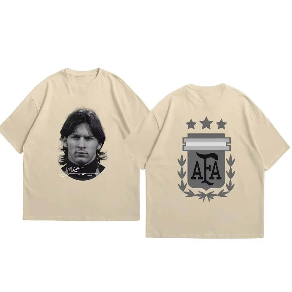 Cristiano Ronaldo Soccer Superstar Fashion Print Short Sleeve Cotton T-shirt Men Women Worn American Style Summer Retro Trend
