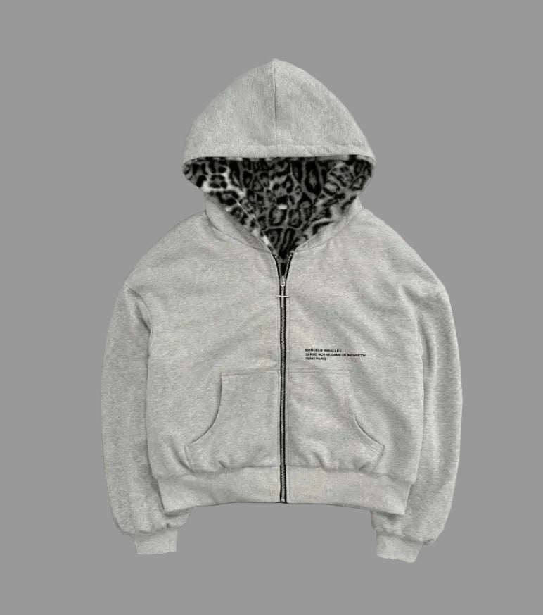 American Double-Sided Plaid Loose Zipper Hoodie