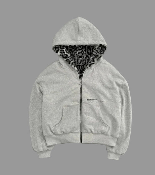 American Double-Sided Plaid Loose Zipper Hoodie