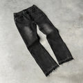 Hip Hop Straight Leg Pants Gothic Fringed Casual Micro Flared Pants Y2K Vintage Slim Fit Jeans Trendy Washed Men Women Harajuku