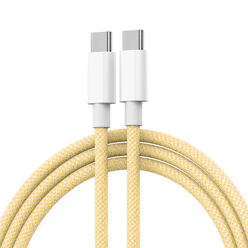 USB-C to Type C Color Cable For Apple iPhone 15 PD 60W Fast Charging For Huawei Xiaomi Samsung Type C Weaving Cable Accessories