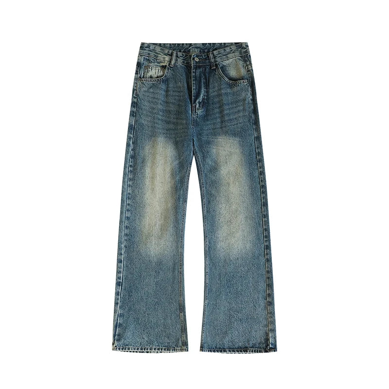 2025 New Autumn Street Men's Loose Micro-flared Pants Korean Style Hip-hop Y2K Whiskered Straight Wide-leg Pants in 5 Colors