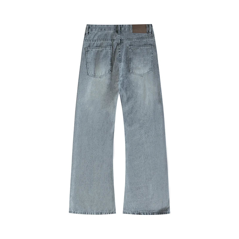 2025 New Autumn Street Men's Loose Micro-flared Pants Korean Style Hip-hop Y2K Whiskered Straight Wide-leg Pants in 5 Colors