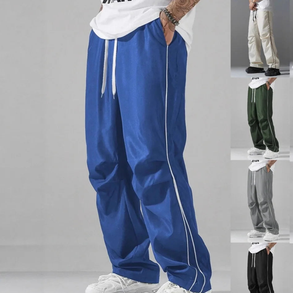 Retro Vintage Wide Leg Loose Pants Spring Summer Me High Elastic Waist Pocket Sporty Long Trousers LXDZ-KJ-CK029-WW