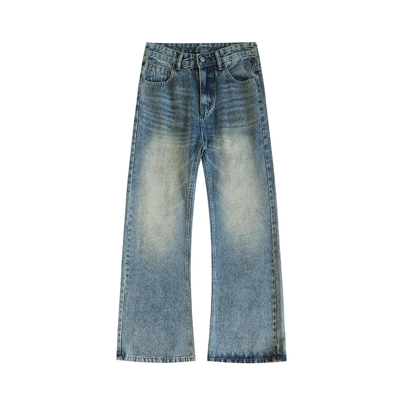 2025 New Autumn Street Men's Loose Micro-flared Pants Korean Style Hip-hop Y2K Whiskered Straight Wide-leg Pants in 5 Colors