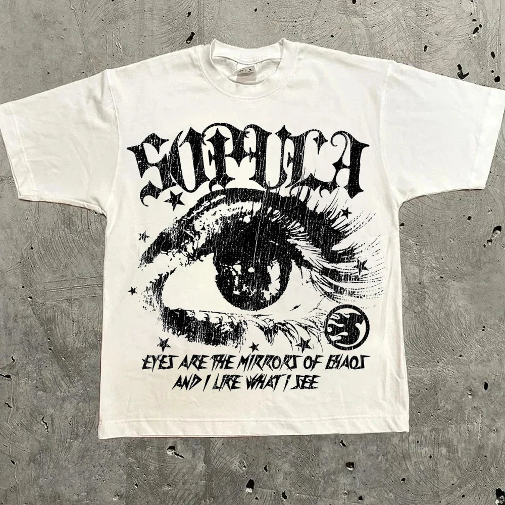 Harajuku Oversized Graphic T-Shirt Y2K High Street pro Choice Vintage Streetwear Casual O-Neck Cotton Top for Men Women