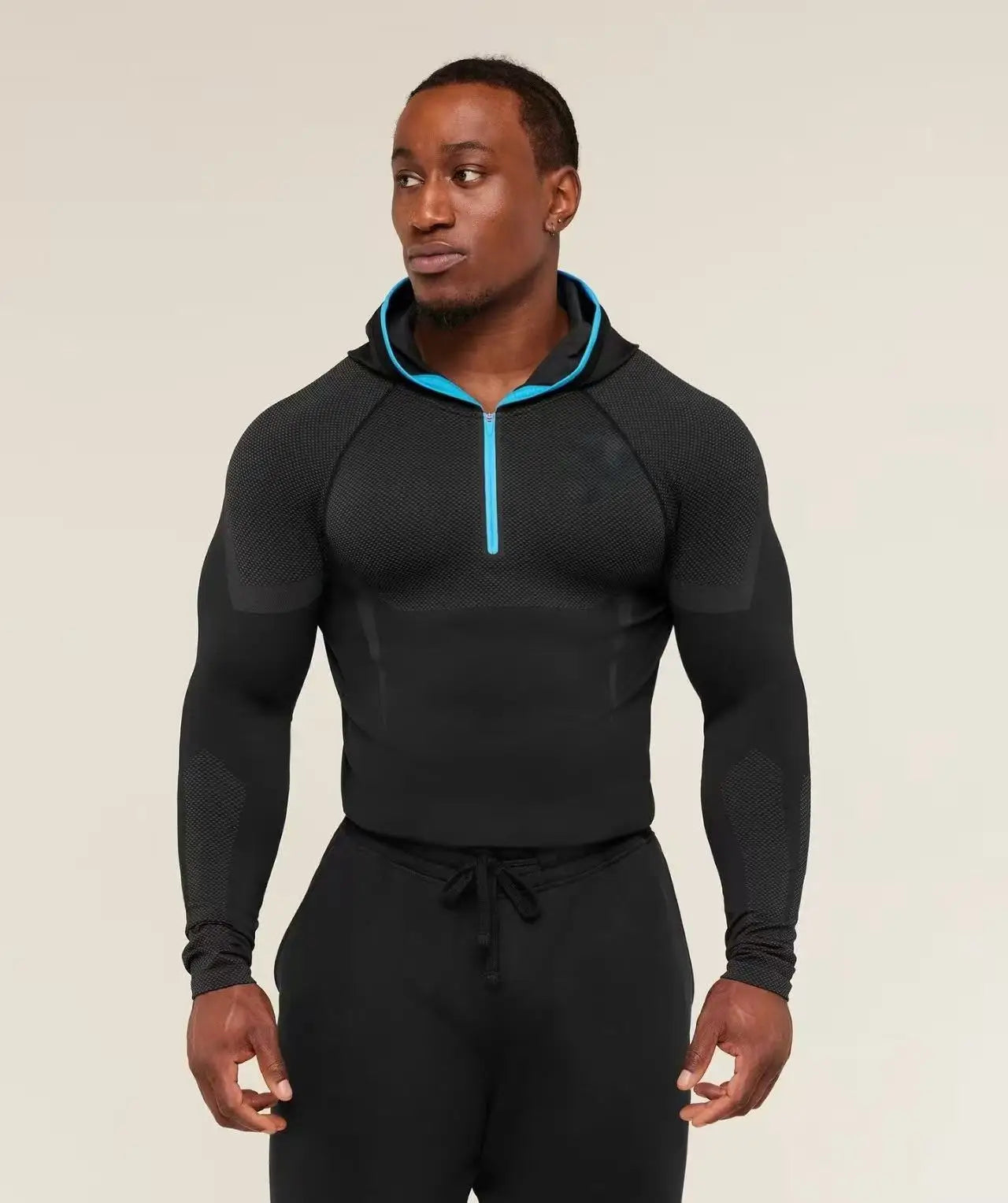 Herren Performance Hoodie – Langarm Sportshirt mit Reißverschluss & Kapuze