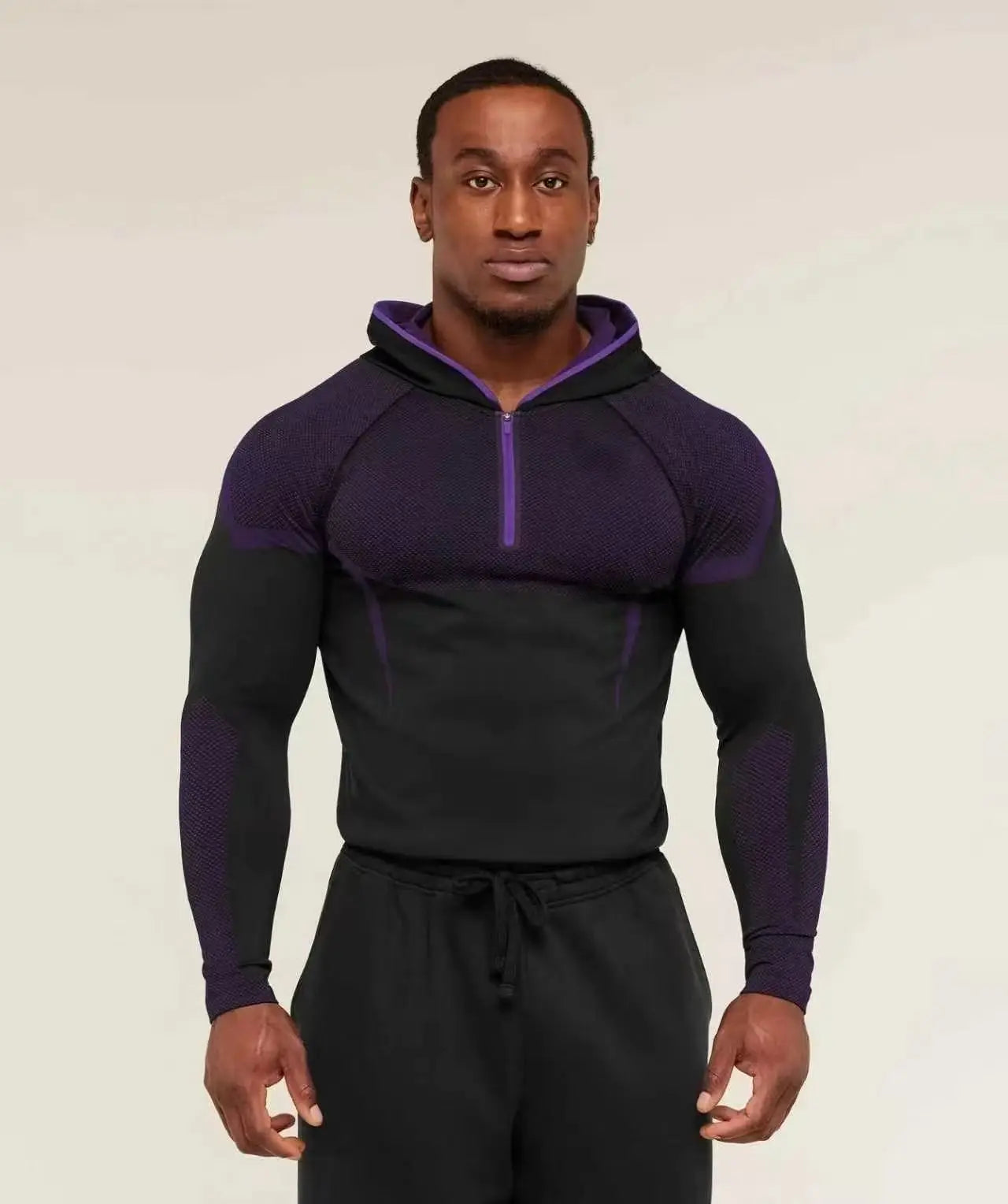 Herren Performance Hoodie – Langarm Sportshirt mit Reißverschluss & Kapuze