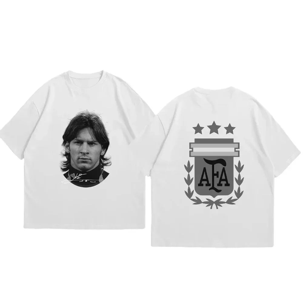 Cristiano Ronaldo Soccer Superstar Fashion Print Short Sleeve Cotton T-shirt Men Women Worn American Style Summer Retro Trend