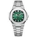 POEDAGAR Square Trendy Men Wristwatch Luminous Waterproof Stainless Steel Watch For Man Date Quartz Business Men's Watches Reloj