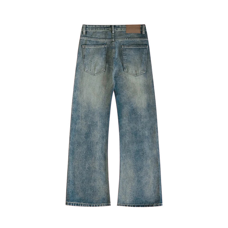 2025 New Autumn Street Men's Loose Micro-flared Pants Korean Style Hip-hop Y2K Whiskered Straight Wide-leg Pants in 5 Colors