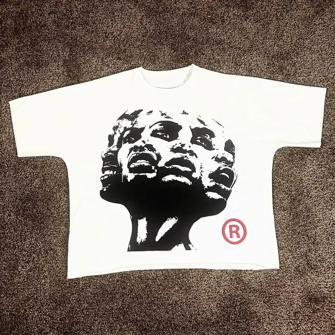 Harajuku Oversized Graphic T-Shirt Y2K High Street pro Choice Vintage Streetwear Casual O-Neck Cotton Top for Men Women