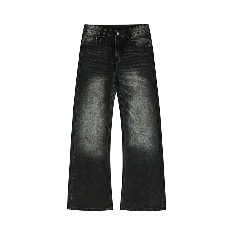 2025 New Autumn Street Men's Loose Micro-flared Pants Korean Style Hip-hop Y2K Whiskered Straight Wide-leg Pants in 5 Colors