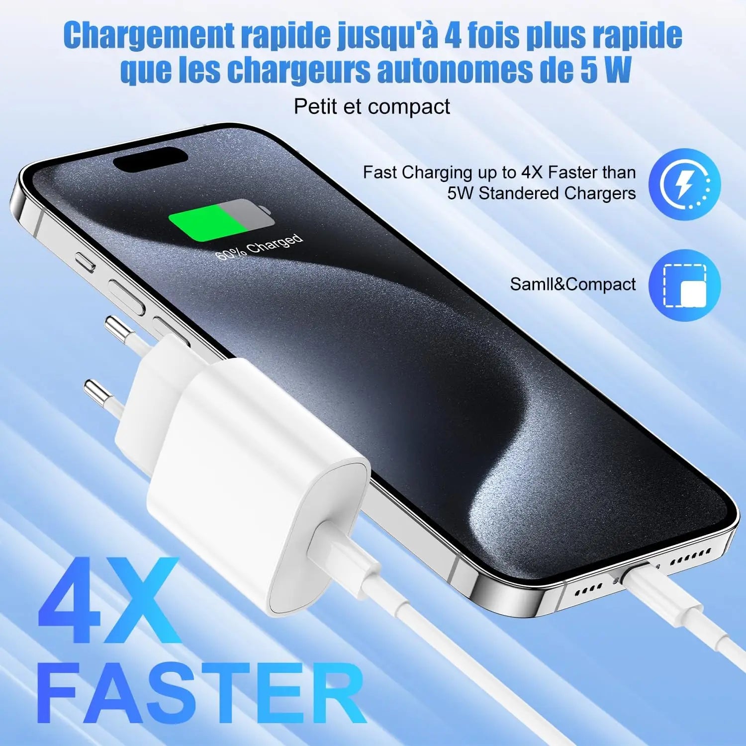 35W PD USB-C Fast Travel Charger For iPhone 17 Air 16 15 14 13 12 11 Pro Max XS XR Samsung EU Plug Quick Charger With Retail Box